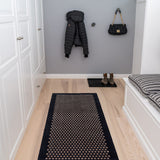 FLOOR MAT 67 x 200 CM DOT BLACK/SAND