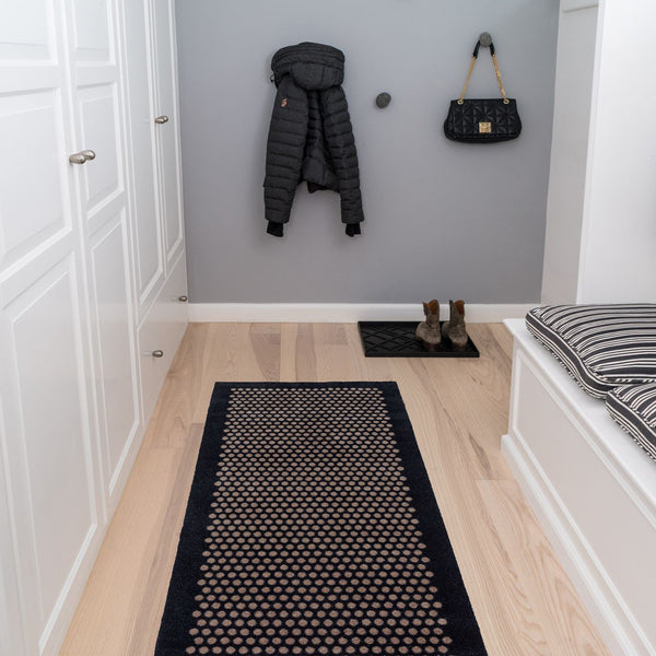 FLOOR MAT 67 x 200 CM DOT BLACK/SAND