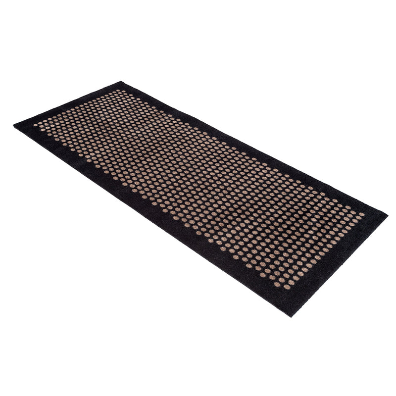 FLOOR MAT 67 x 150 CM - DOT BLACK/SAND
