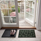 FLOOR MAT 40 x 60 CM - LEAVES/DARK GREEN