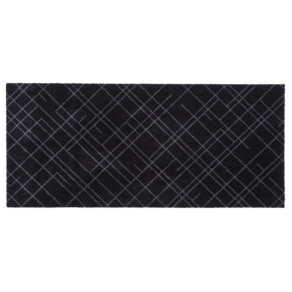 FLOOR MAT 67 x 150 CM - LINES BLACK/GREY