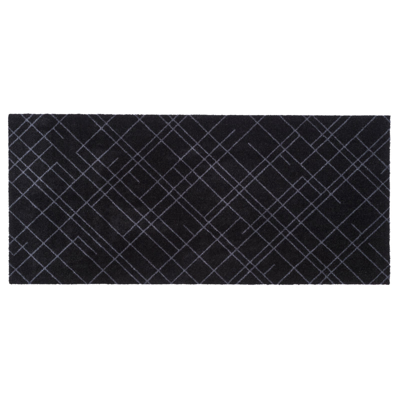 FLOOR MAT 67 x 150 CM - LINES BLACK/GREY