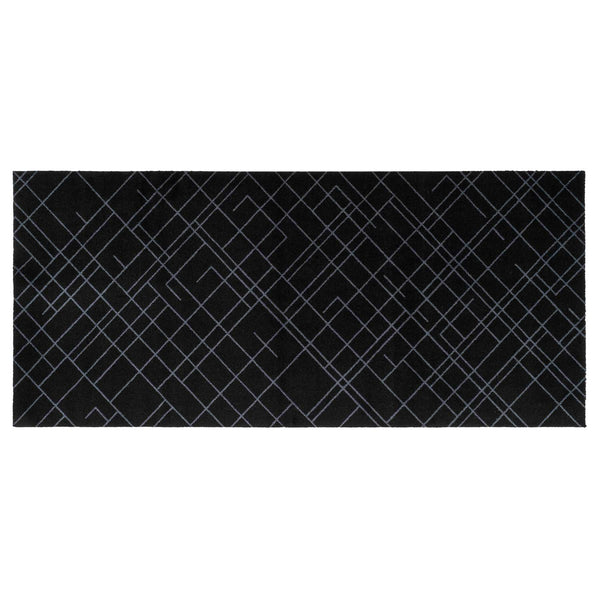 FLOOR MAT 90 x 200 CM LINES BLACK/GREY