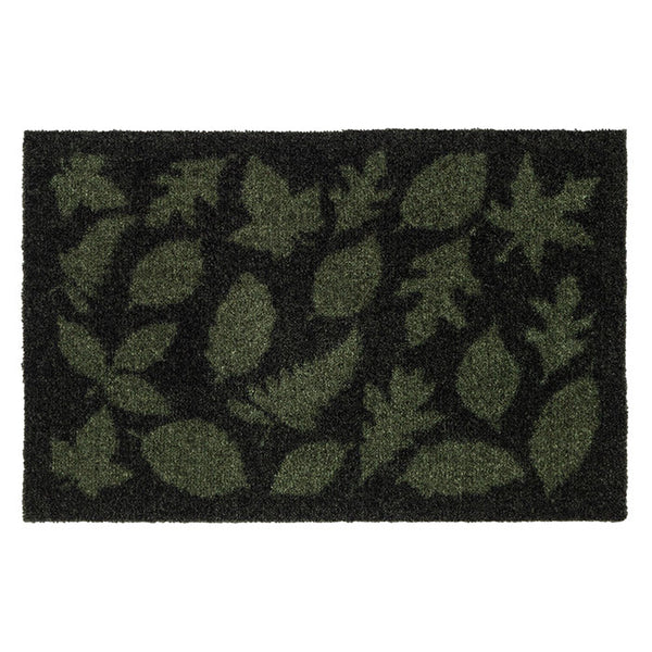 FLOOR MAT 40 x 60 CM - LEAVES/DARK GREEN