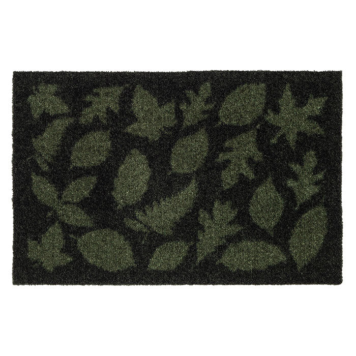 FLOOR MAT 40 x 60 CM - LEAVES/DARK GREEN