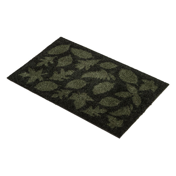 FLOOR MAT 40 x 60 CM - LEAVES/DARK GREEN