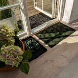 FLOOR MAT 40 x 60 CM - LEAVES/DARK GREEN