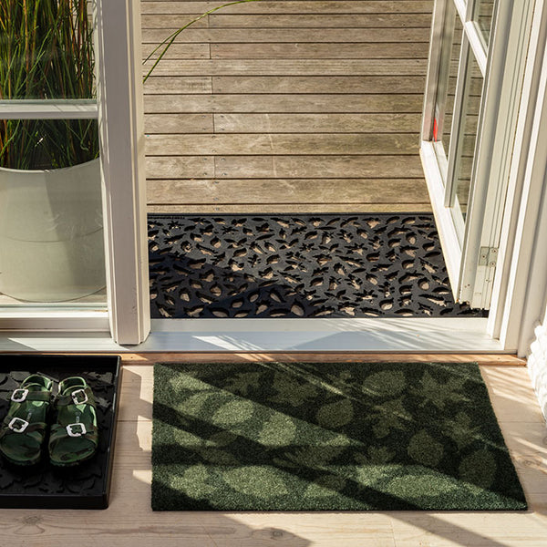 FLOOR MAT 40 x 60 CM - LEAVES/DARK GREEN