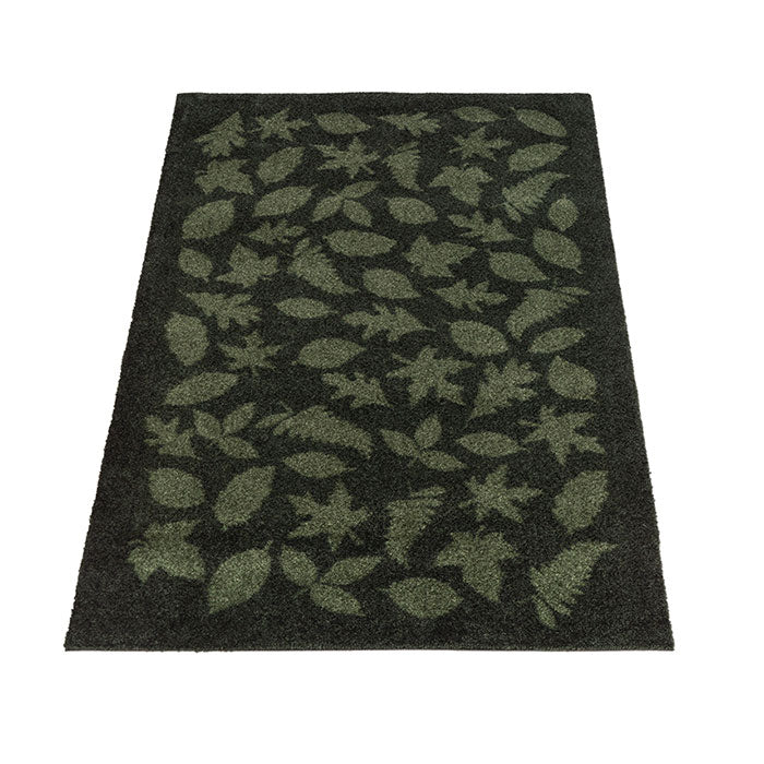 FLOOR MAT 67 x 120 CM - LEAVES/DARK GREEN