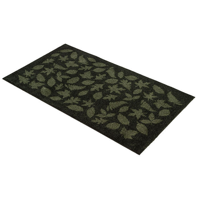 FLOOR MAT 67 x 120 CM - LEAVES/DARK GREEN