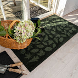 FLOOR MAT 67 x 120 CM - LEAVES/DARK GREEN