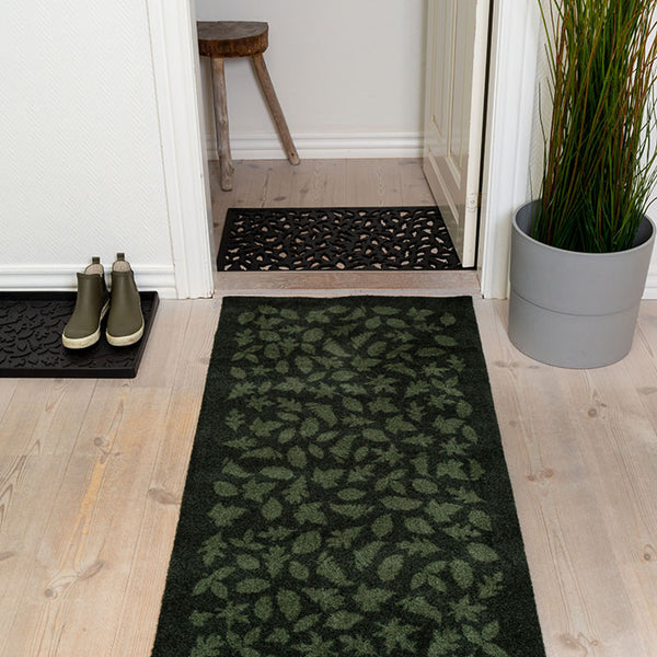 FLOOR MAT 67 x 120 CM - LEAVES/DARK GREEN