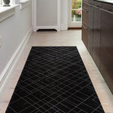 FLOOR MAT 90 x 200 CM LINES BLACK/GREY