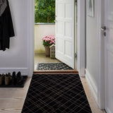 FLOOR MAT 90 x 130 CM - LINES BLACK/SAND