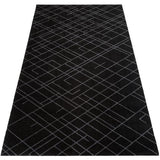 FLOOR MAT 90 x 200 CM LINES BLACK/GREY