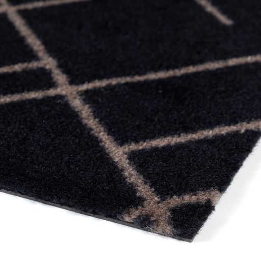 FLOOR MAT 90 x 200 CM - LINES BLACK/SAND