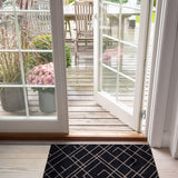 FLOOR MAT 60 x 90 CM - LINES BLACK/SAND