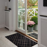 FLOOR MAT 67 x 120 CM - LINES BLACK/SAND