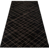 FLOOR MAT 90 x 200 CM - LINES BLACK/SAND