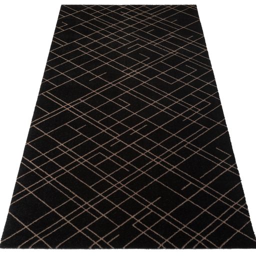 FLOOR MAT 90 x 200 CM - LINES BLACK/SAND